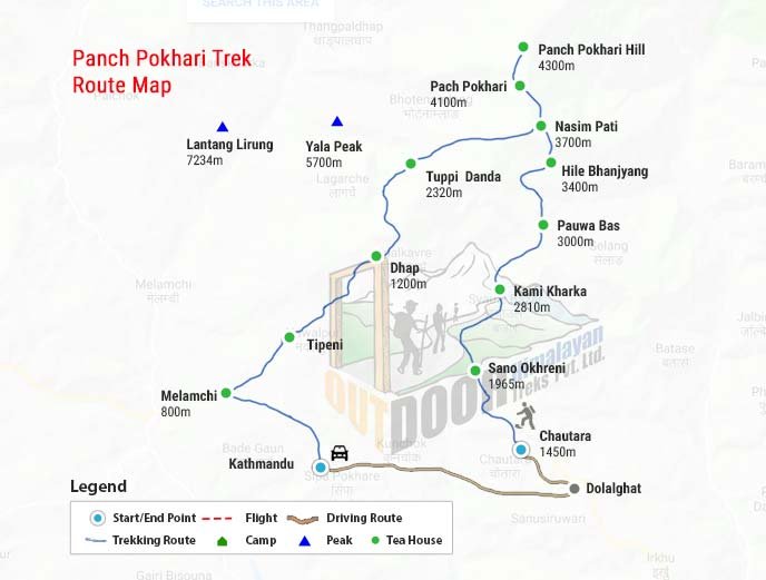 panch pokhari trek time