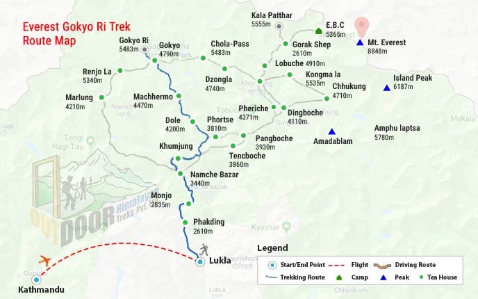 Gokyo Ri Trek map