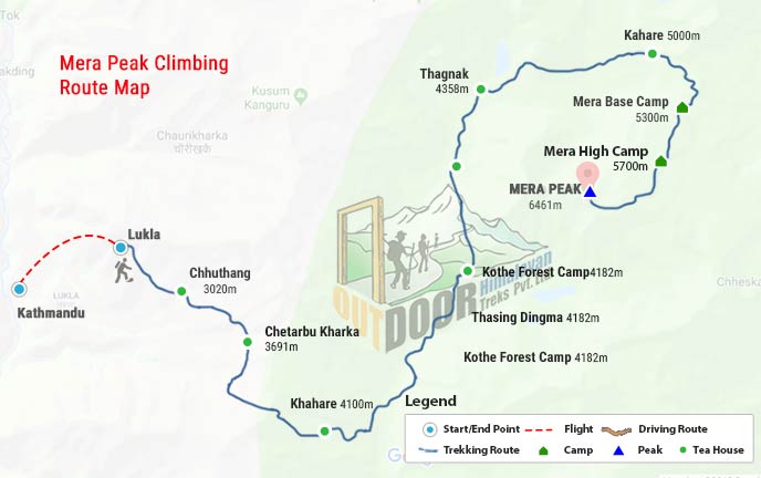 Mera Peak Map