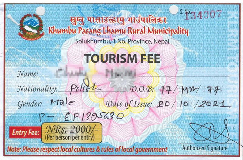 Khumbu Rural Municipality Permit