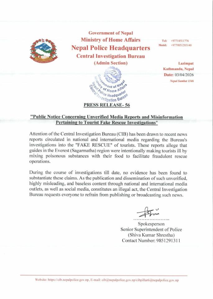 Fake helicopter rescue controversy: police debug “alarming” food poisoning rumors 1 fake helicopter rescue nepal