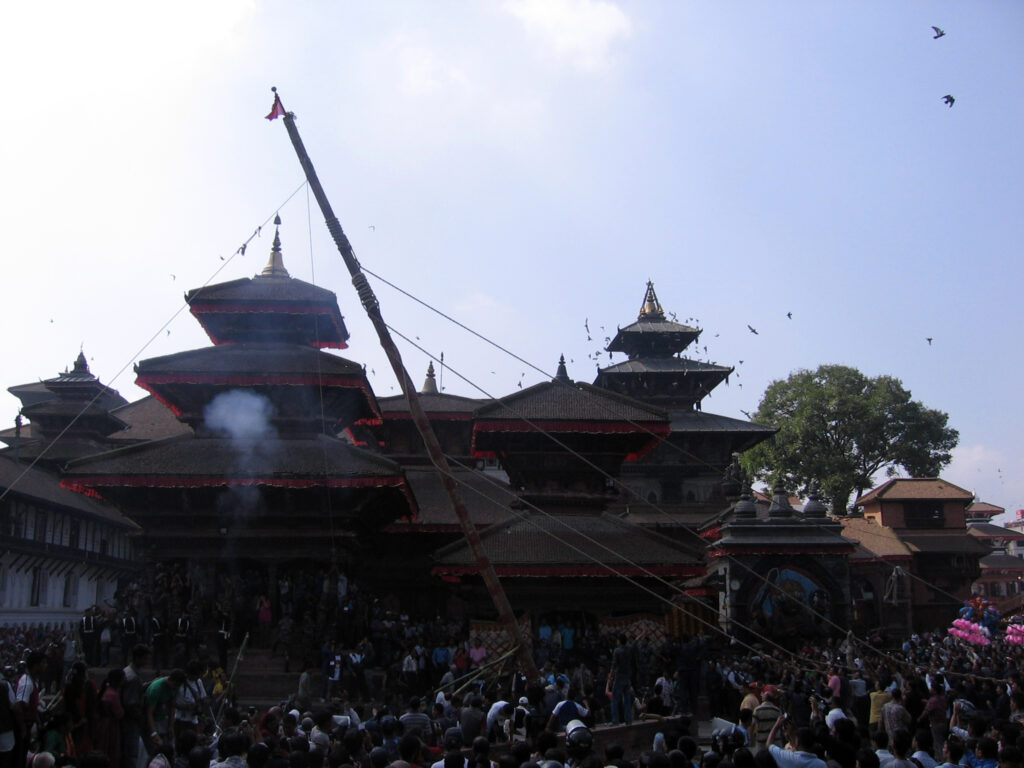 Indra jatra 2026 festival begins 1 Yosin raising